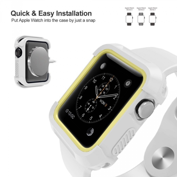 UMTELE Apple Watch Rugged Klf (38mm)-Silver Yellow