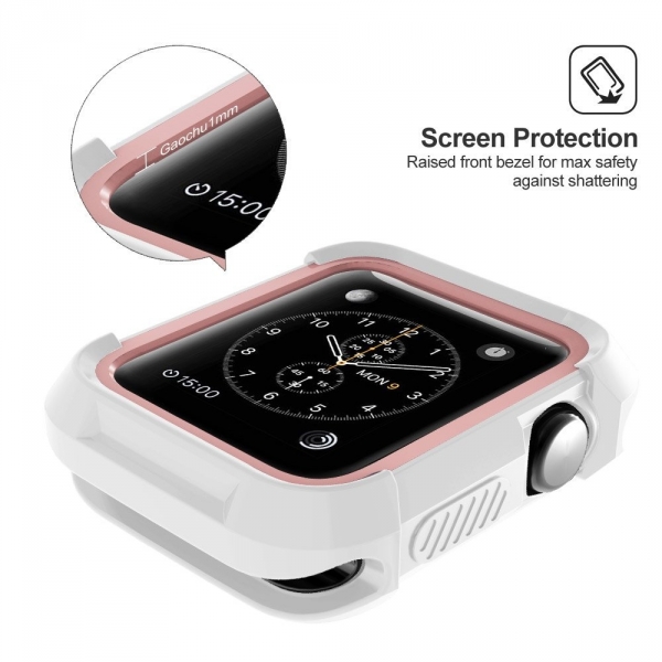 UMTELE Apple Watch Rugged Klf (38mm)-White Pink