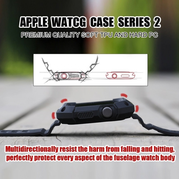UMTELE Apple Watch 38mm Rugged Klf Kay (2 Ekran Koruyucu Dahildir)
