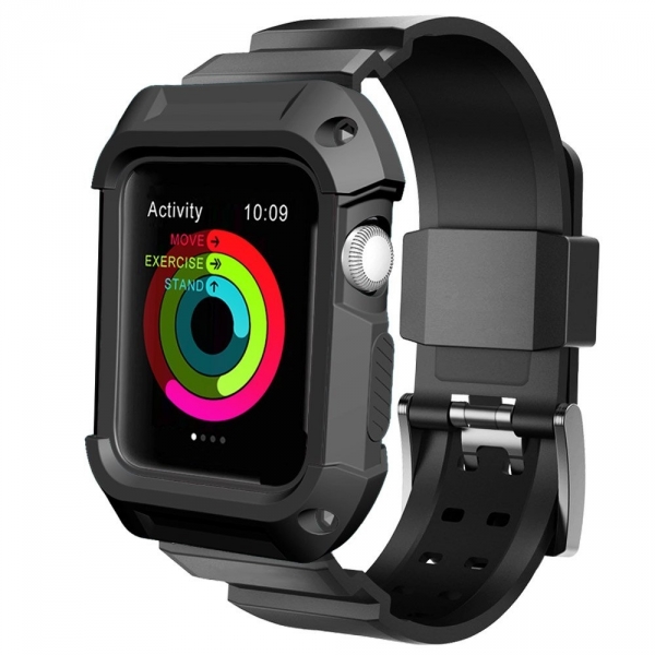 UMTELE Apple Watch 42mm Rugged Klf Kay (2 Ekran Koruyucu Dahildir)