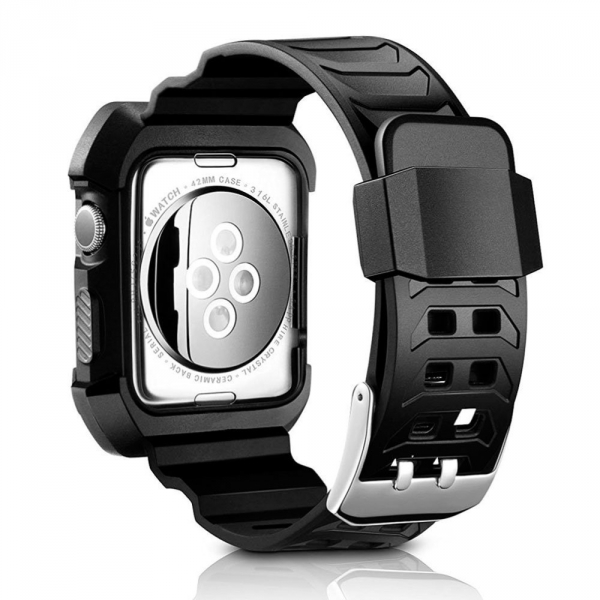 UMTELE Apple Watch 42mm Rugged Klf Kay (2 Ekran Koruyucu Dahildir)