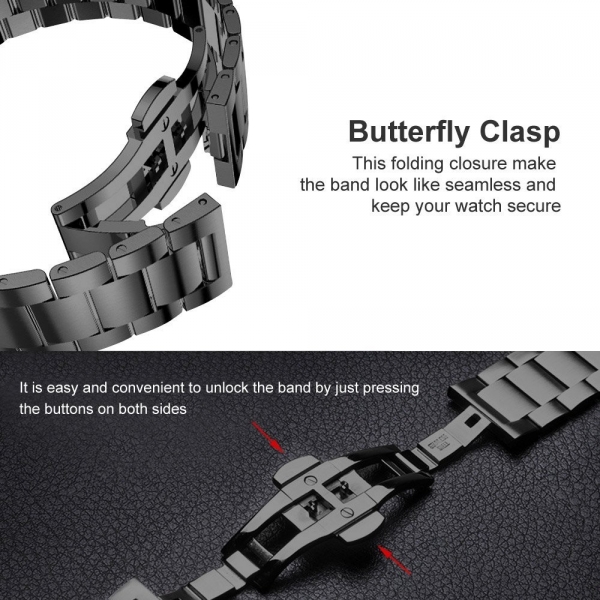 UMTELE Apple Watch Paslanmaz elik Kay (42mm)-Black
