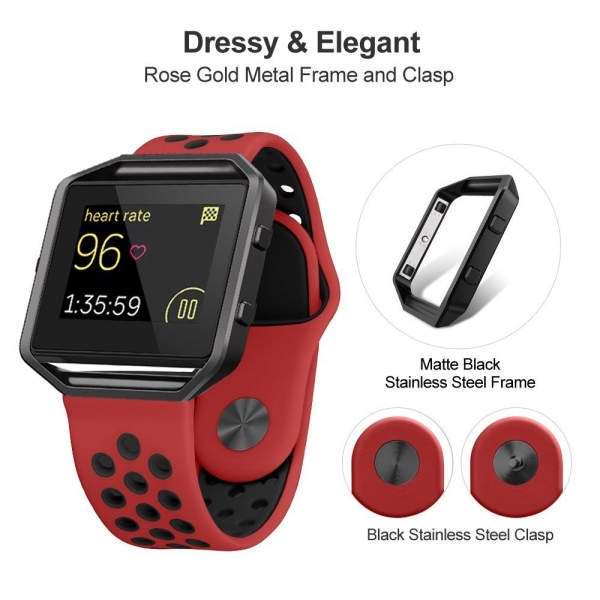 UMTELE Fitbit Blaze Smart Fitness Watch Kay (Large)-Black Red