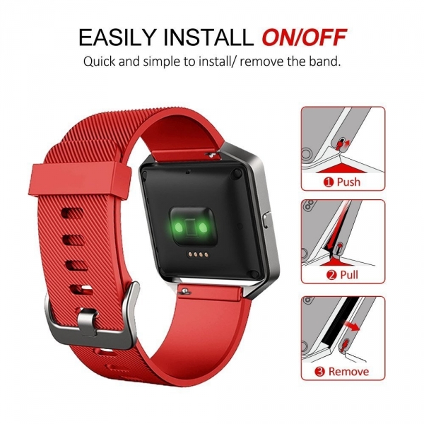 UMTELE Fitbit Blaze Yumuak Silikon Kay (Kk)-Orange Red