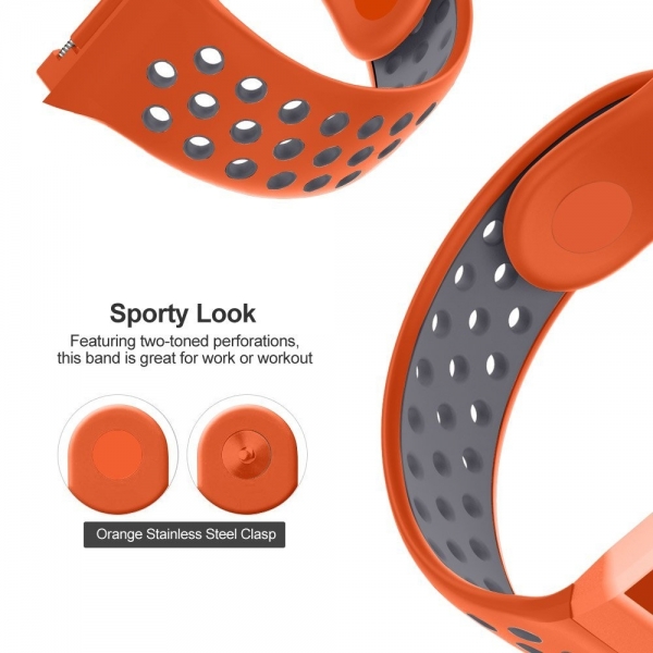 UMTELE Fitbit Ionic Kay (Large)-Orange Grey