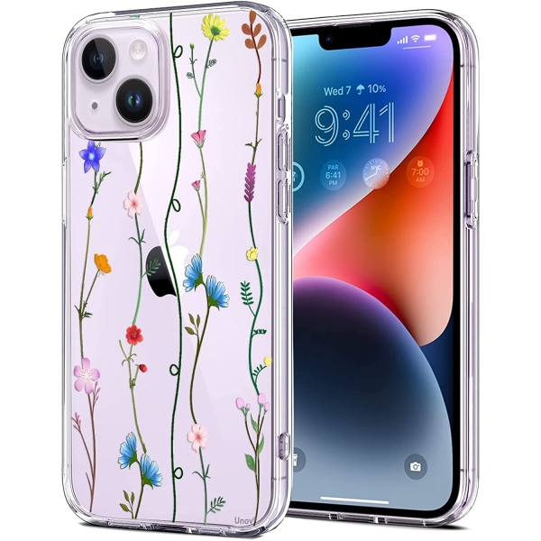 Unov iPhone 14 nce Klf-Floral Art
