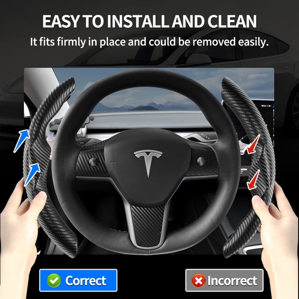 Uxcer Tesla Model 3/Y Direksiyon Koruyucu Kapak-Black