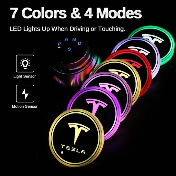 Uxcer Tesla Model Uyumlu Bardak Tutucu LED Aksesuar