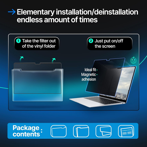 VINTEZ MacBook Air Privacy Ekran Koruyucu (15 in)