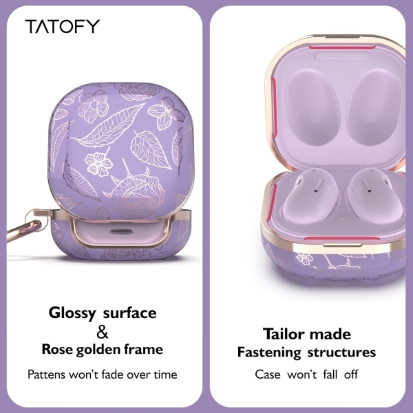 TATOFY Galaxy Buds FE/Buds2 Pro Klf -Purple Golden 