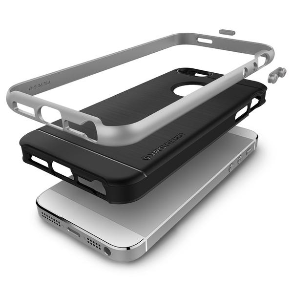 VRS Design iPhone 5/5S/SE High Pro Shield Serisi Klf (MIL-STD-810G)-Satin Silver