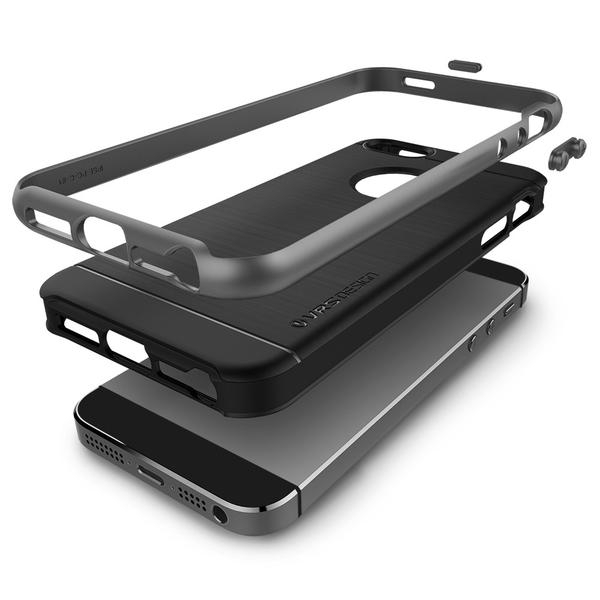 VRS Design iPhone 5/5S/SE High Pro Shield Serisi Klf (MIL-STD-810G)-Dark Silver