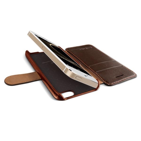 VRS Design iPhone 5 / 5S / SE Wallet Dandy Layered Serisi Klf-Coffee Brown