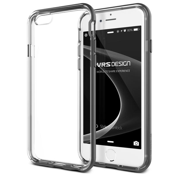 VRS Design iPhone 6 / 6S New Crystal Bumper Serisi Klf (MIL-STD-810G)-Dark Silver