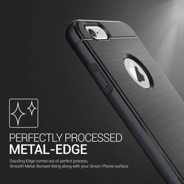 VRS Design iPhone 6 / 6S New Iron Shield Serisi Klf (MIL-STD-810G)-Titanium