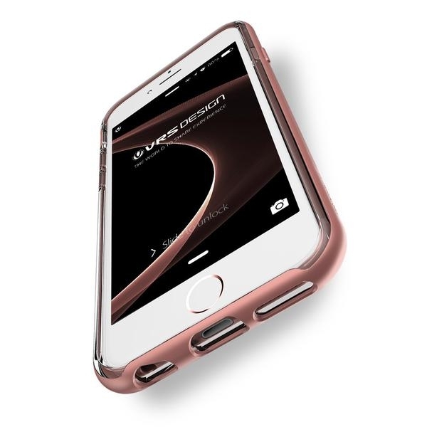 VRS Design iPhone 6 Plus / 6S Plus Crystal Bumper Serisi Klf (MIL-STD-810G)-Rose Gold