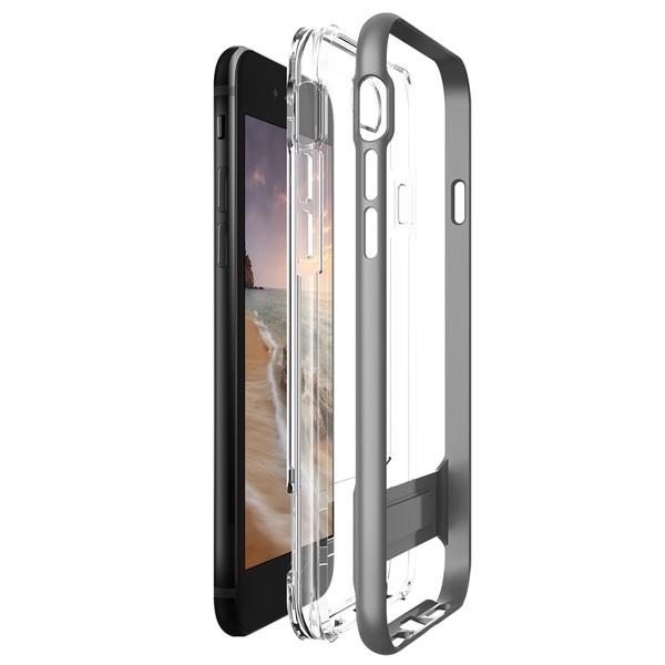 VRS Design iPhone 7 Crystal Bumper Serisi Klf (MIL-STD-810G)-Steel Silver