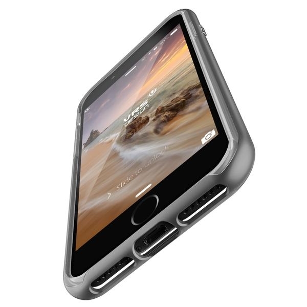 VRS Design iPhone 7 Crystal Bumper Serisi Klf (MIL-STD-810G)-Steel Silver