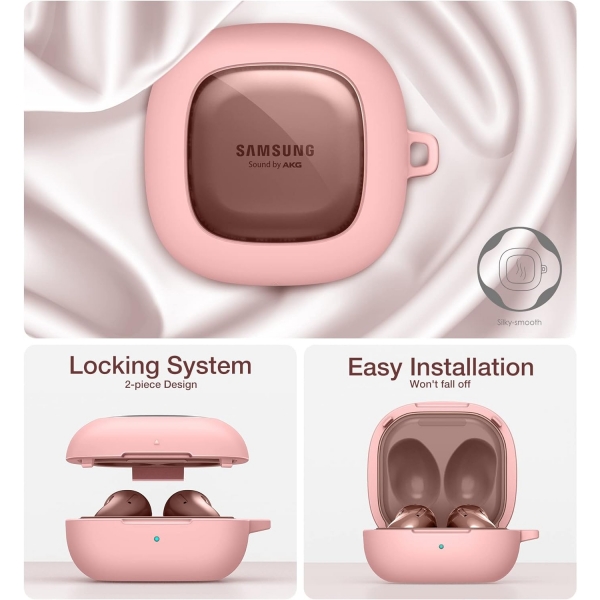 SURITCH Galaxy Buds FE/Buds2 Pro Uyumlu Klf -Rose Gold