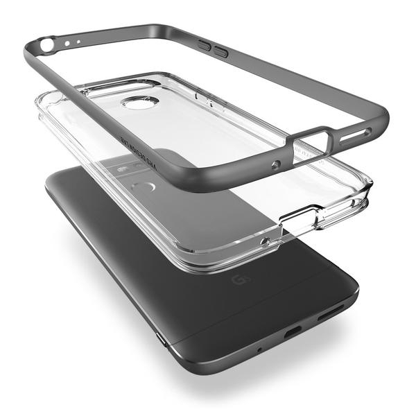 VRS Design LG G5 Crystal Bumper Serisi Klf-Dark Silver