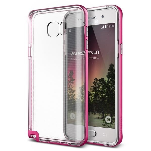 VRS Design Samsung Galaxy Note 5 Crystal Bumper Klf (MIL-STD-810G)-Hot Pink