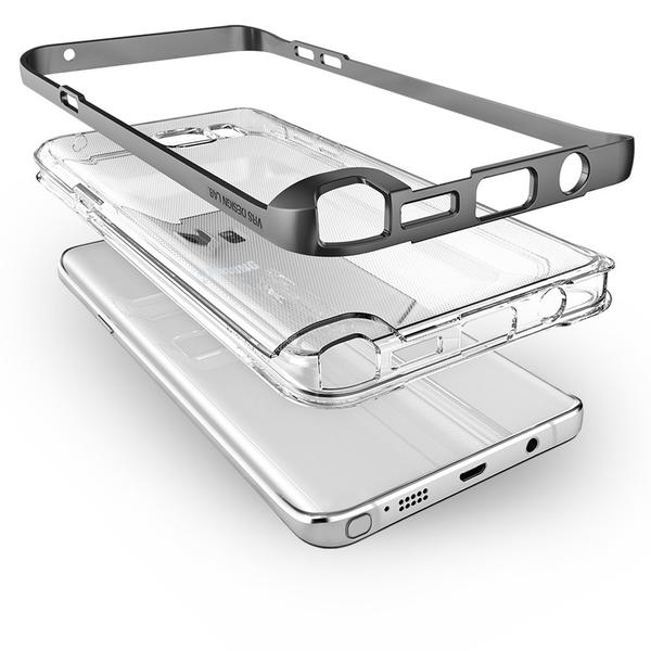 VRS Design Samsung Galaxy Note 5 Crystal Bumper Klf (MIL-STD-810G)-Dark Silver