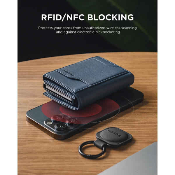VULKIT Airtag RFID Erkek Czdan (Blue)