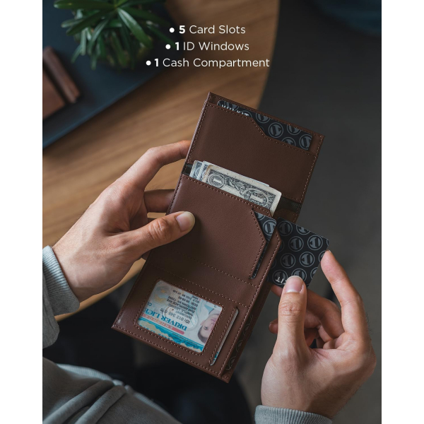 VULKIT Airtag RFID Erkek Czdan (Espresso)