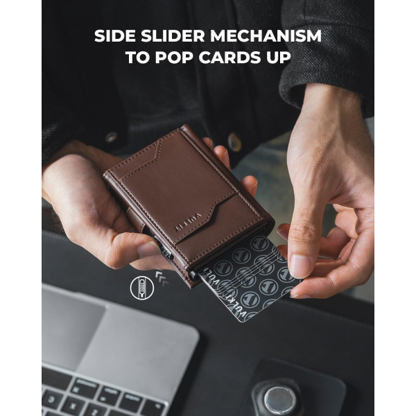 VULKIT Airtag RFID Erkek Czdan (Espresso)