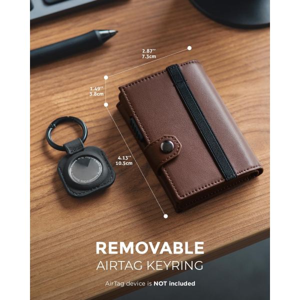 VULKIT Airtag RFID Erkek Czdan (Espresso)