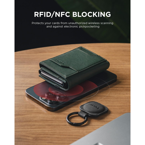 VULKIT Airtag RFID Erkek Czdan (Green)