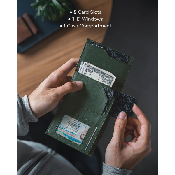 VULKIT Airtag RFID Erkek Czdan (Green)