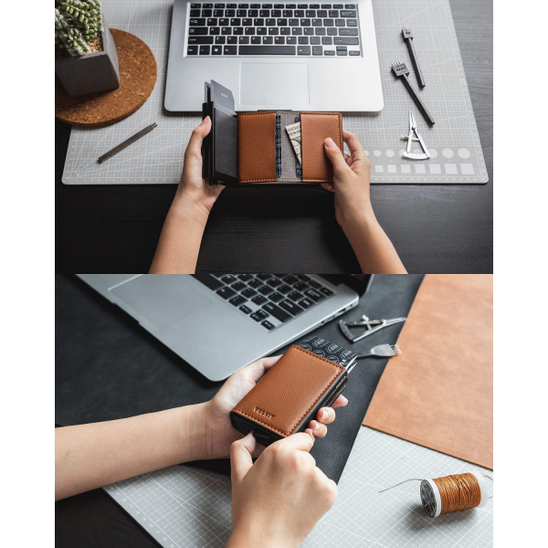VULKIT RFID Pop Up Erkek Czdan (Brown)