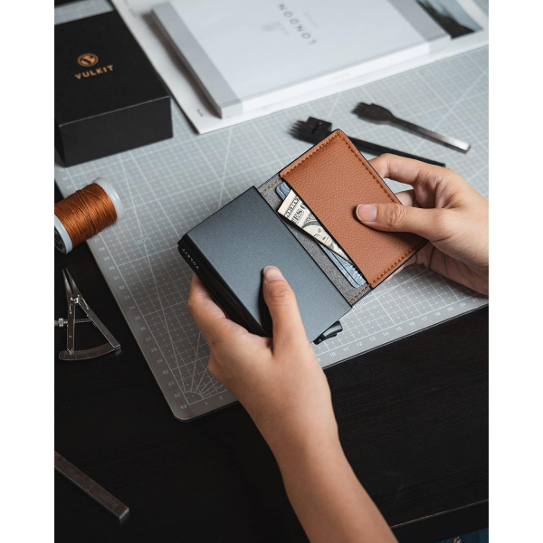 VULKIT RFID Pop Up Erkek Czdan (Brown)
