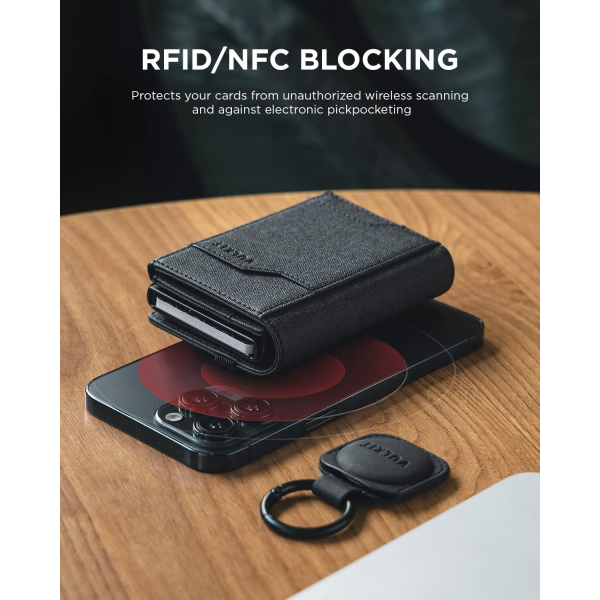 VULKIT Airtag RFID Erkek Czdan (Black)