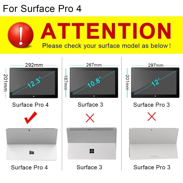 Valkit Microsoft Surface Pro 4 Deri Stand Klf-Black