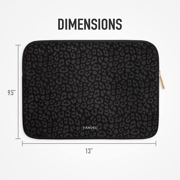Vandel Laptop Sleeve anta (13.3 in)-Black Leopard