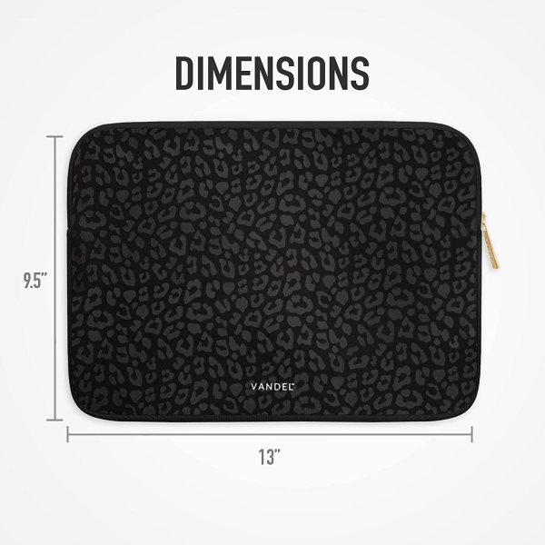 Vandel Laptop Sleeve anta (13.3 in)-Black Leopard