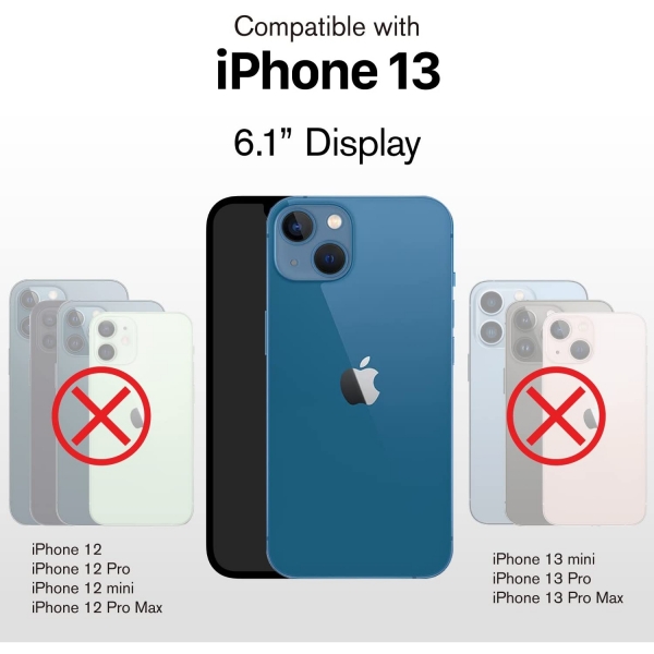 Vena vCommute Apple iPhone 13 Kartlkl Deri Klf (MIL-STD-810G)-Slate Black