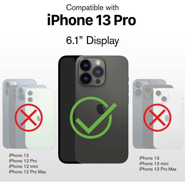 Vena vCommute Apple iPhone 13 Pro Kartlkl Deri Klf (MIL-STD-810G)-Space Gray
