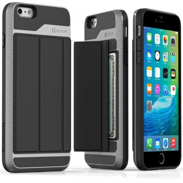 Vena Apple iPhone 6S Plus / 6 Plus Deri Czdan Klf-Space Gray