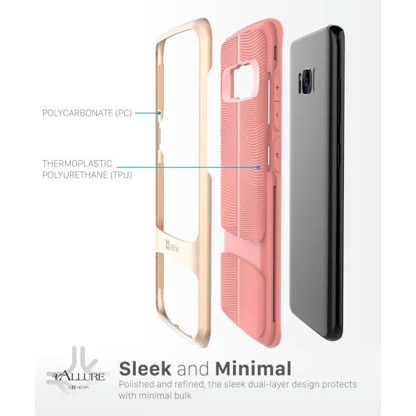 Vena Galaxy S8 vAllure Wave Texture Klf-Gold Coral Pink