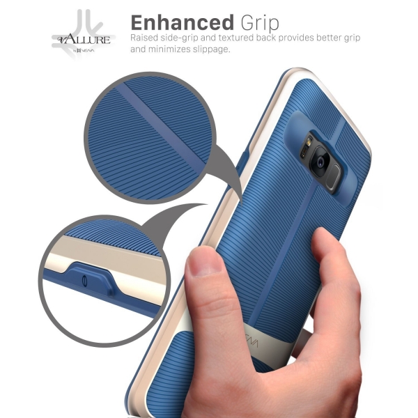 Vena Galaxy S8 vAllure Wave Texture Klf-Gold Navy Blue