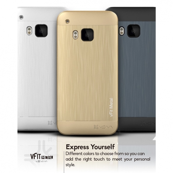 Vena HTC One M9 Brushed Alminyum Dayankl Klf-Champagne Gold