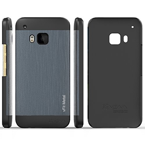 Vena HTC One M9 Brushed Alminyum Dayankl Klf-Space Gray-Black