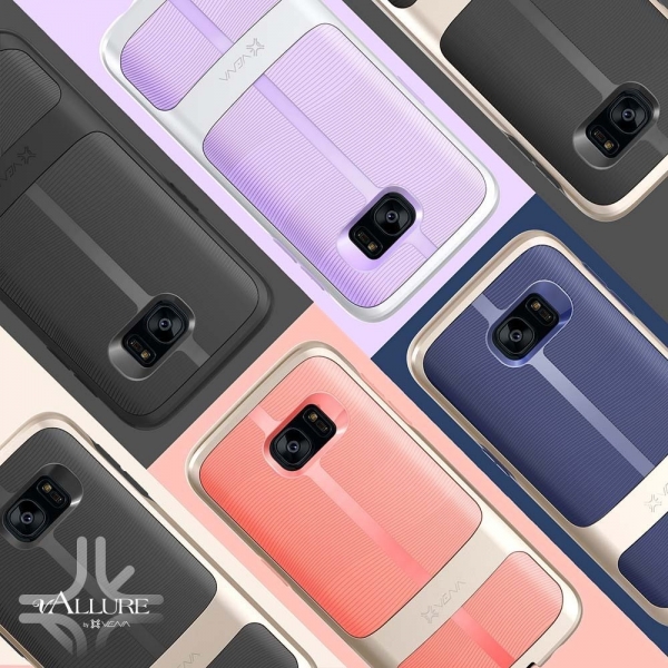 Vena Samsung Galaxy S7 Edge Slim Hybrid Klf-Gold-Coral Pink