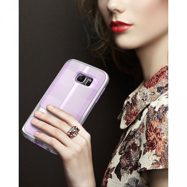 Vena Samsung Galaxy S7 Slim Hybrid Klf-Silver-Lavender