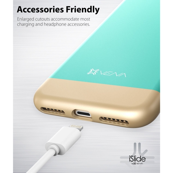 Vena iPhone 8 Plus iSlide Klf-Teal Champagne Gold