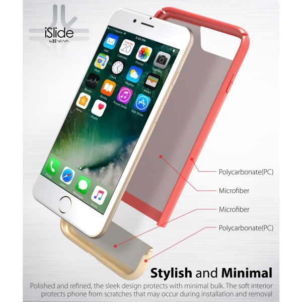 Vena iPhone 8 Plus iSlide Klf-Coral Red Champagn Gold