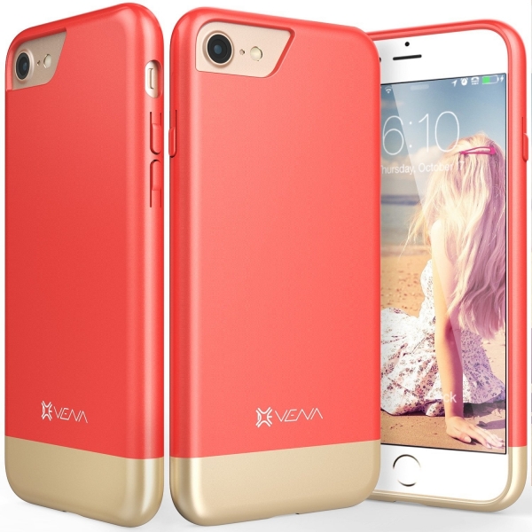 Vena iPhone 8 iSlide Klf-Coral Red Champagne Gold